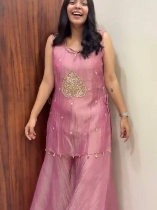 Ethnic Motifs Embroidered Regular Kurta with Palazzos & With Dupatta