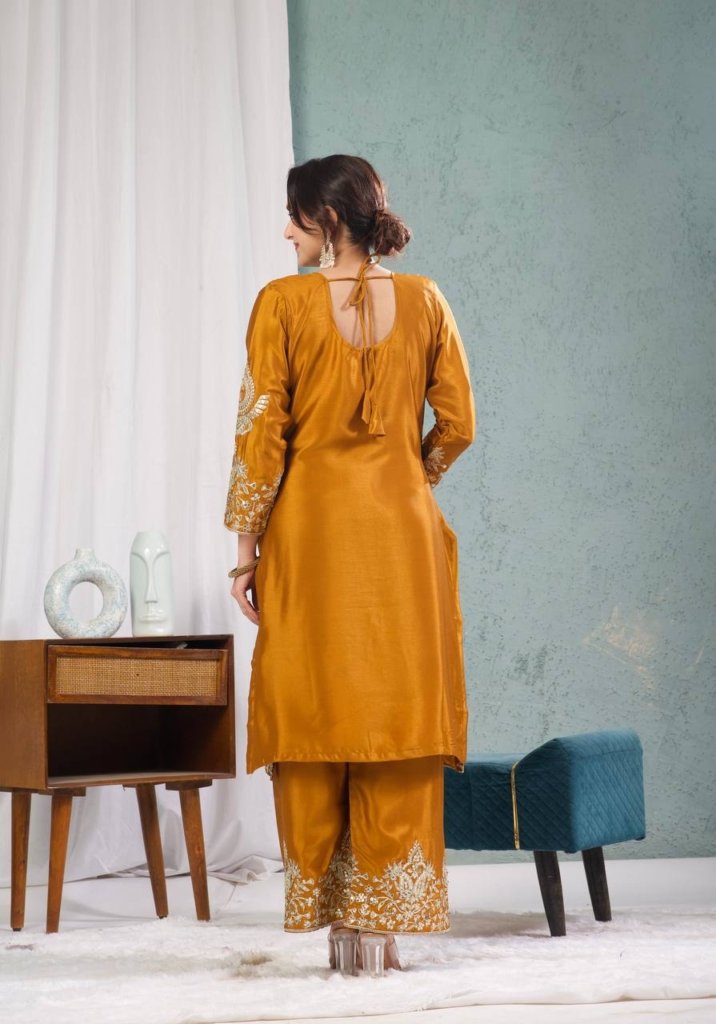 Premium Heavy Embroidered Kurta, Palazzo & Dupatta Set