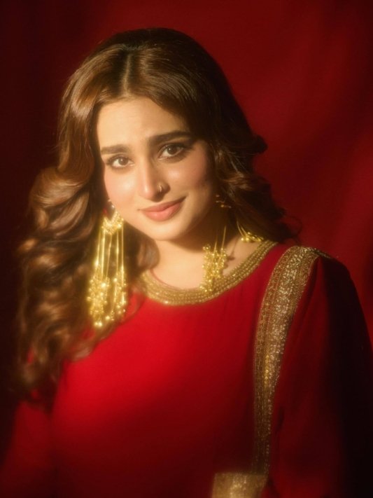 Ayesha Khan Anarkali Dress in Red Vichitra Silk Embroidery for Party – view 9