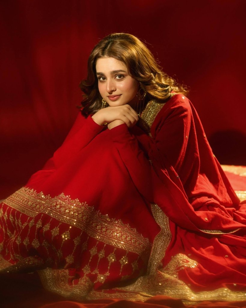 Ayesha Khan Anarkali Dress in Red Vichitra Silk Embroidery for Party