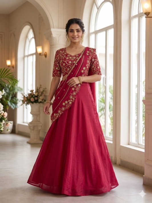 Premium Designer Silk Lehenga Saree Collection for Women – Festive & Wedding Wear – view 6
