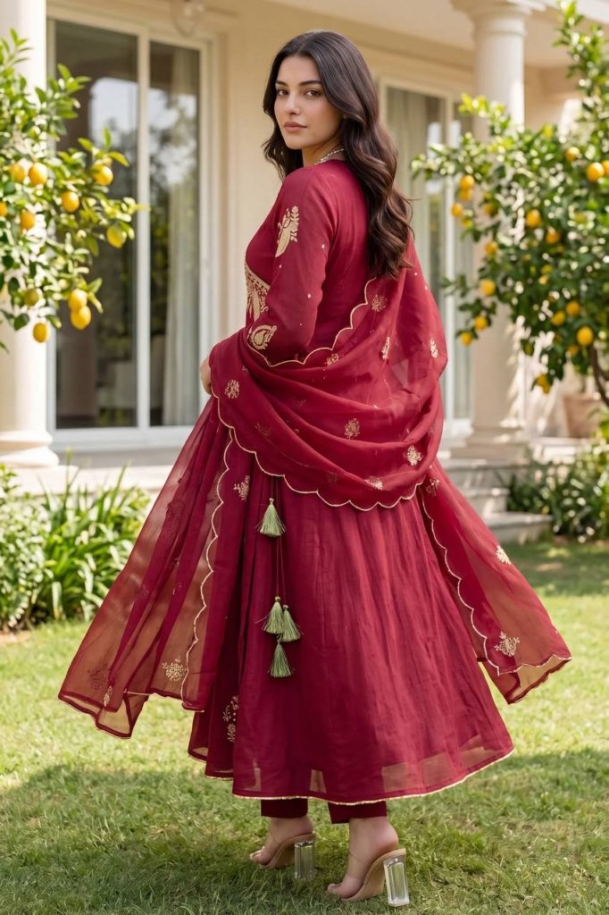 Royal Wine Embroidered Suit
