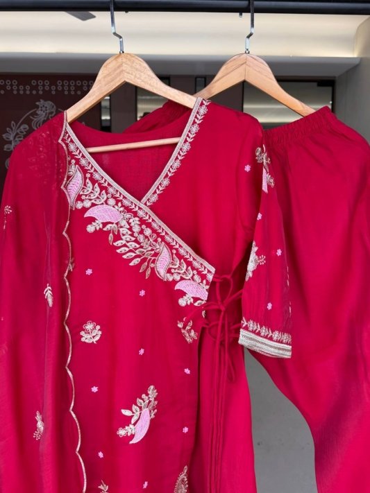 Royal Wine Embroidered Suit – view 13