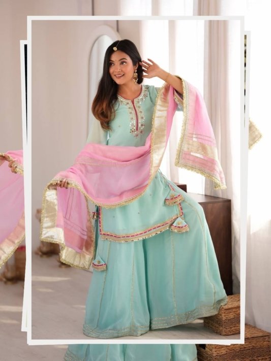 Diwali Special Designer Sharara Suit with Dupatta – view 14