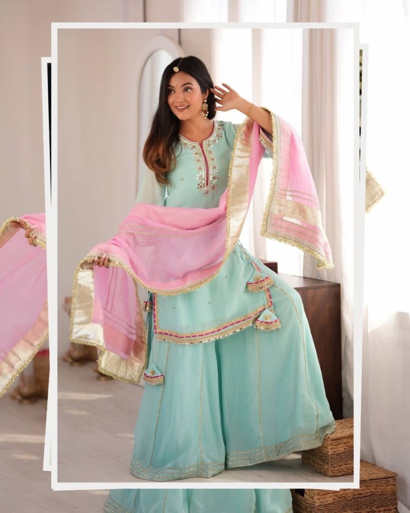 Diwali Special Designer Sharara Suit with Dupatta
