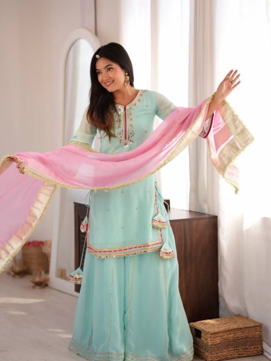 Diwali Special Designer Sharara Suit with Dupatta