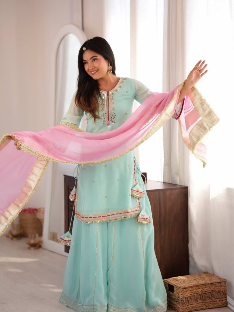 Diwali Special Designer Sharara Suit with Dupatta