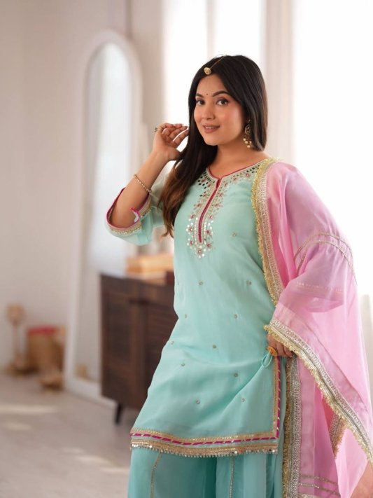 Diwali Special Designer Sharara Suit with Dupatta – view 13