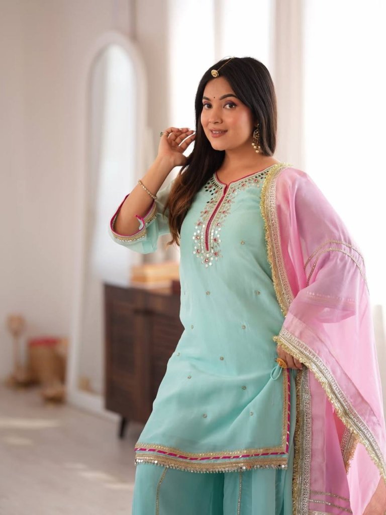 Diwali Special Designer Sharara Suit with Dupatta