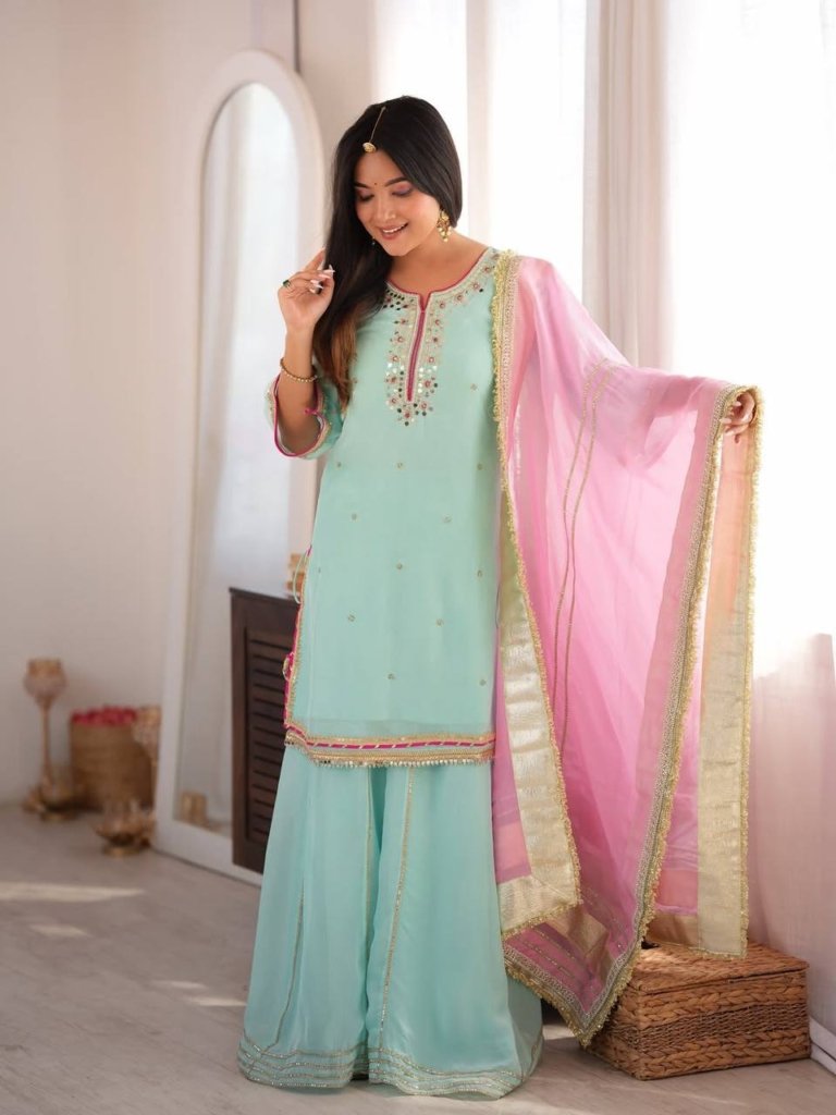 Diwali Special Designer Sharara Suit with Dupatta