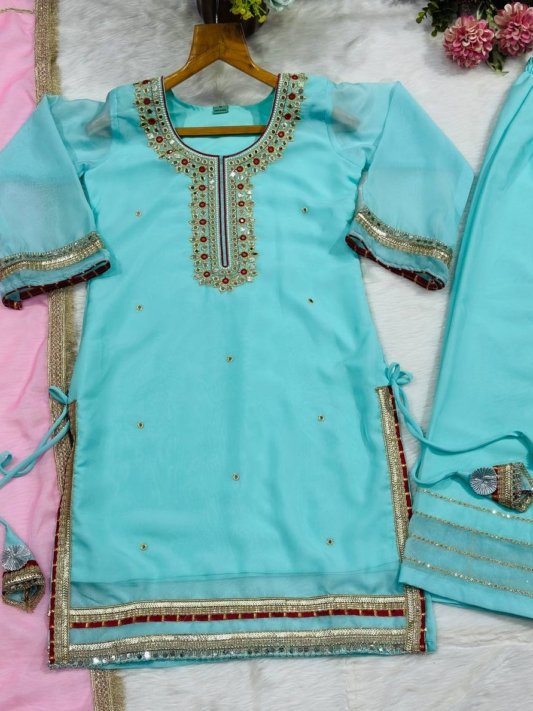 Diwali Special Designer Sharara Suit with Dupatta – view 15