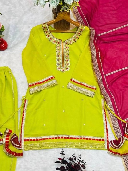 Diwali Special Designer Sharara Suit with Dupatta – view 16
