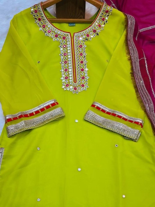 Diwali Special Designer Sharara Suit with Dupatta – view 17