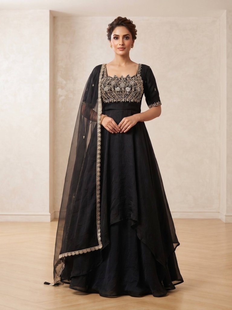 Premium Layered Gown with Dupatta – Wedding & Festive Collection 2026
