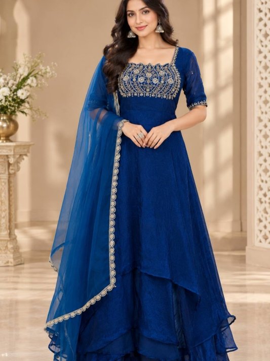 Premium Layered Gown with Dupatta – Wedding & Festive Collection 2026
