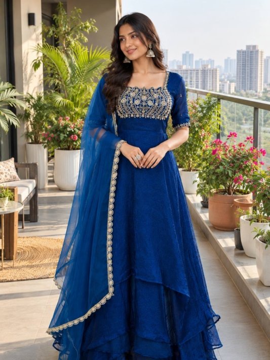 Premium Layered Gown with Dupatta – Wedding & Festive Collection 2026 – view 11