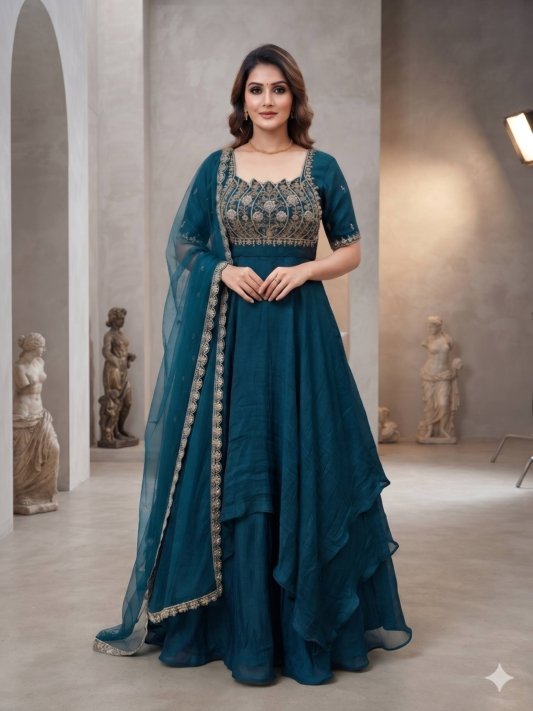 Premium Layered Gown with Dupatta – Wedding & Festive Collection 2026 – view 10