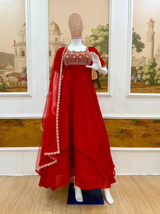Premium Layered Gown with Dupatta – Wedding & Festive Collection 2026 – view 16