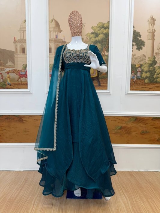 Premium Layered Gown with Dupatta – Wedding & Festive Collection 2026 – view 19