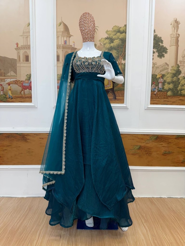 Premium Layered Gown with Dupatta – Wedding & Festive Collection 2026