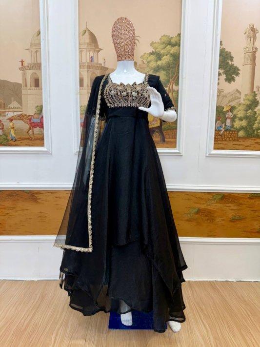 Premium Layered Gown with Dupatta – Wedding & Festive Collection 2026 – view 18