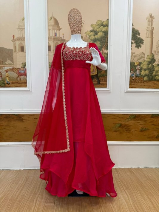 Premium Layered Gown with Dupatta – Wedding & Festive Collection 2026 – view 15
