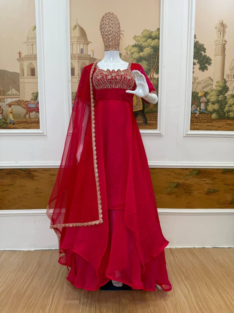 Premium Layered Gown with Dupatta – Wedding & Festive Collection 2026