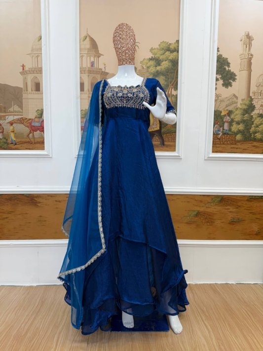 Premium Layered Gown with Dupatta – Wedding & Festive Collection 2026 – view 17