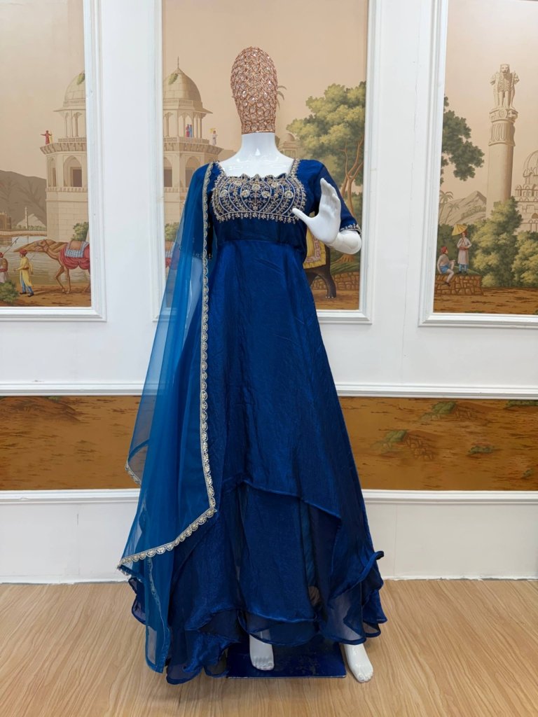 Premium Layered Gown with Dupatta – Wedding & Festive Collection 2026
