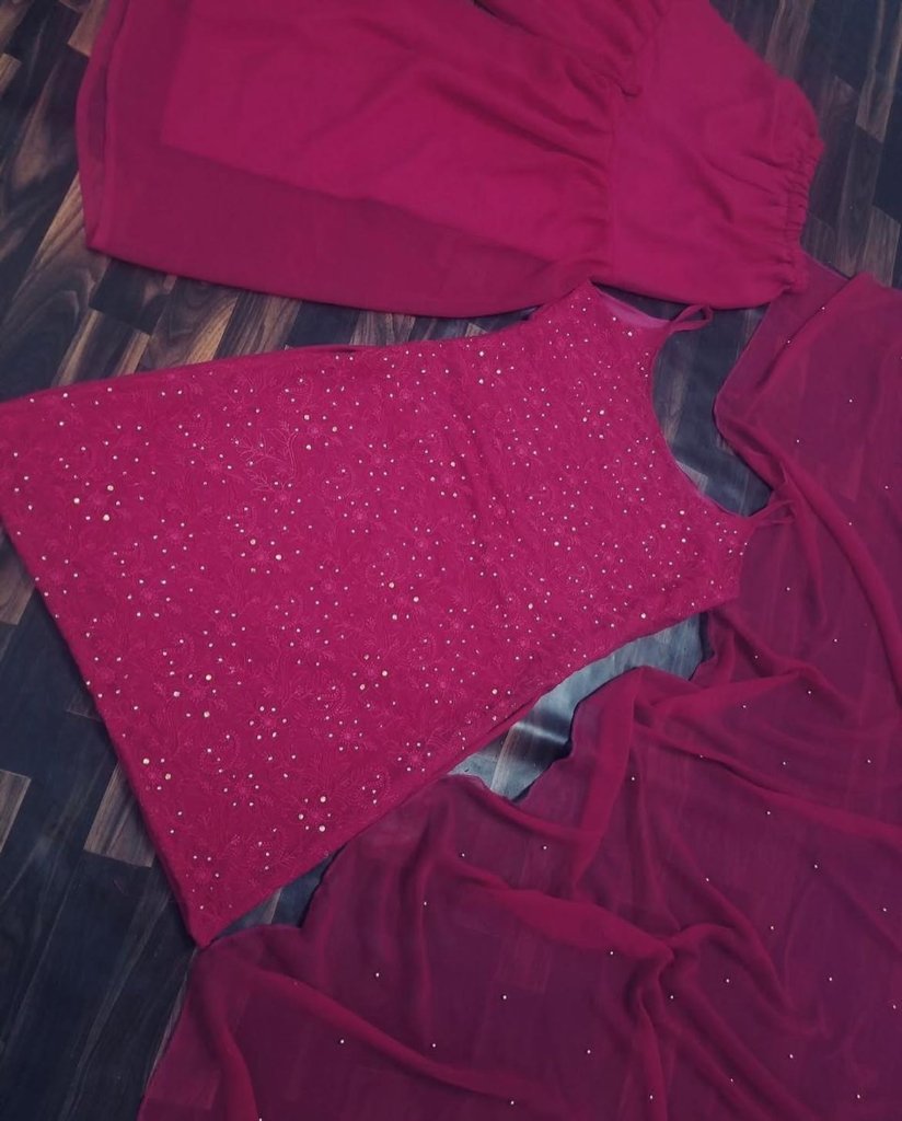Kurta Sharara Set With Dupatta