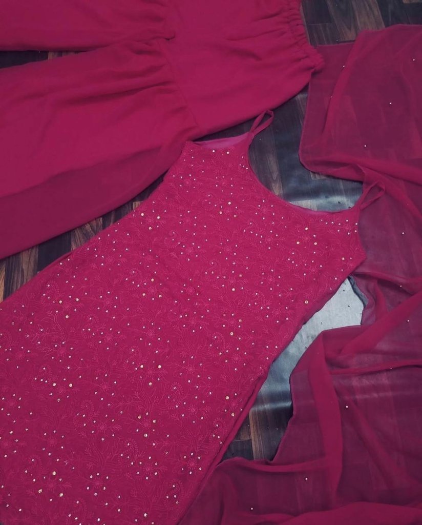 Kurta Sharara Set With Dupatta